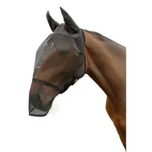 Horse fly mask with ear protection and nostril fringe Covalliero image-1