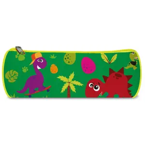 Round pencil case for children Crazy Dino image-1