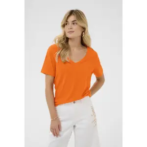 T-shirt col V femme Cream Naia Deep image-1