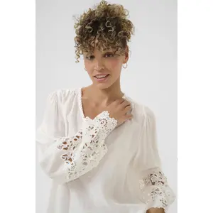 Long sleeve blouse for women Cream Tina image-5