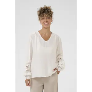 Long sleeve blouse for women Cream Tina image-1