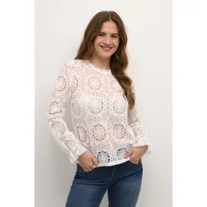 Blusa de renda para mulher Cream Tiley image-3