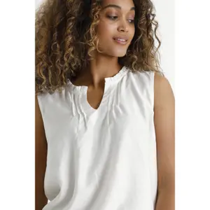 Camicia da donna senza maniche Cream Liselin image-5