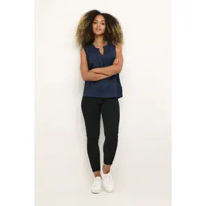 Mouwloze damesblouse Cream Liselin image-1