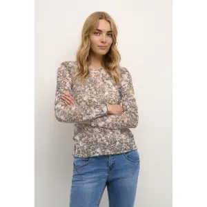 Maglietta donna a maniche lunghe Cream Suela image-1