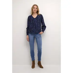 Damesblouse met lange mouwen Cream Tiah image-3