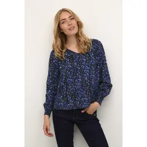 Damesblouse met lange mouwen Cream Tiah image-2