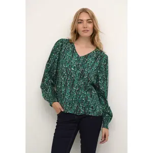 Damesblouse met lange mouwen Cream Tiah image-1