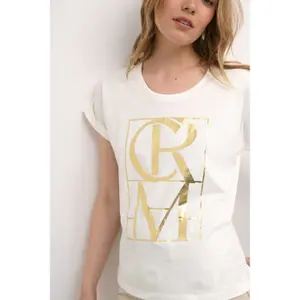 T-shirt de mulher Cream Luvan image-5