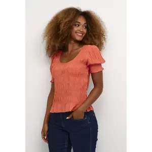 Vrouwenblouse Cream Henva O-neck image-1