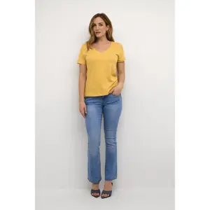 T-shirt da donna con scollo a V profondo Cream Naia image-0