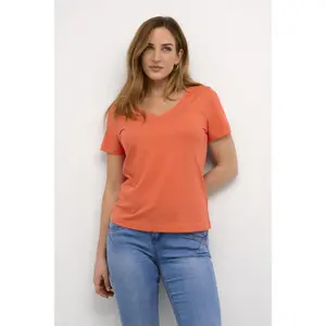 T-shirt da donna con scollo a V profondo Cream Naia image-1