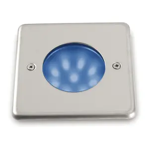 LED Recessed Wall/Floor Spot Cristher lighting Nat Square IP68 SMD Azul CRI80 image-0