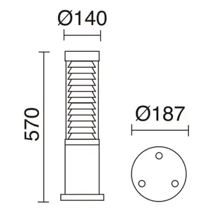 Luminaire borne Cristher lighting Maxima IP65 Dali SMD 24W 3964lm(1605lm) CRI80 3000K image-1