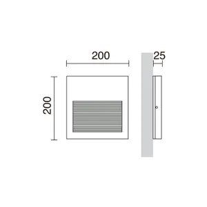 Support mural asymétrique rond Cristher lighting SLIM IP65 SMD 9W image-2