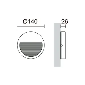 Support mural asymétrique rond Cristher lighting SLIM IP65 SMD 4W image-2