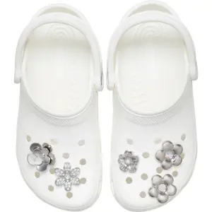 Jibbitz Crocs Monochrome Slvr Flwrs image-2