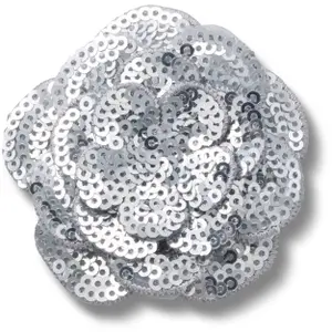 Jibbitz Crocs Silver Sequin Flower image-0