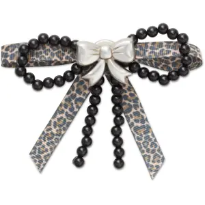 Jibbitz Crocs Silver and Black Mix Bow image-0