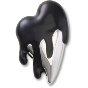 Jibbitz Crocs Silver and Black Enamel Heart image-0