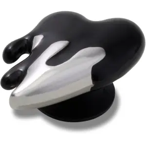Jibbitz Crocs Silver and Black Enamel Heart image-1