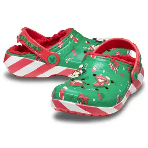 Baby clogs with lining Crocs Mickey Xmas T image-1