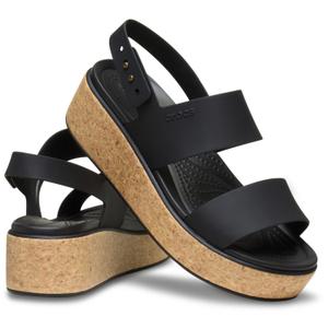 Wedge sandals for girls Crocs Brooklyn Cork Low Wedge image-1