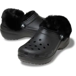 Sabots femme Crocs Classic Platform Fuzz Lined image-1