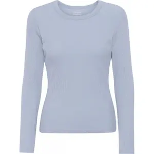 Women's long sleeve ribbed T-shirt Colorful Standard Organic powder blue image-0