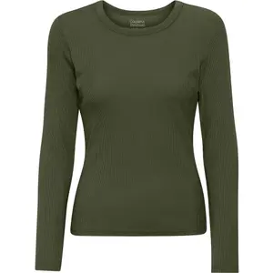 Women's long sleeve ribbed T-shirt Colorful Standard Organic seaweed green image-0