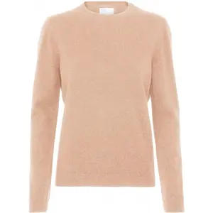 Jumper med rund halsringning i ull för kvinnor Colorful Standard light merino honey beige image-0