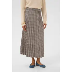 Lange geplooide rok voor dames CULTURE Checka image-2