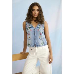 Sleeveless denim jacket for women CULTURE Aniceta image-5