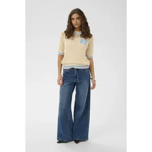 Women's short-sleeved sweater CULTURE Alika Crochet image-1