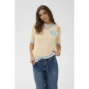 Women's short-sleeved sweater CULTURE Alika Crochet image-2