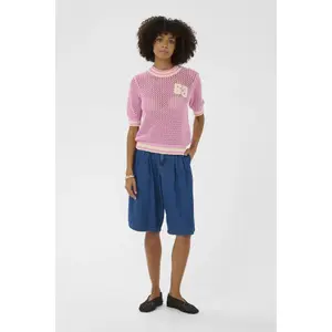 Women's short-sleeved sweater CULTURE Alika Crochet image-1