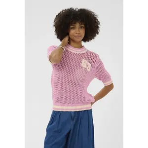 Women's short-sleeved sweater CULTURE Alika Crochet image-2