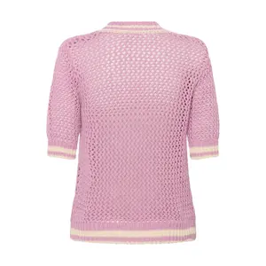 Women's short-sleeved sweater CULTURE Alika Crochet image-3