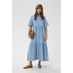 Lång denimklänning för kvinnor CULTURE Mona Arpa image-1