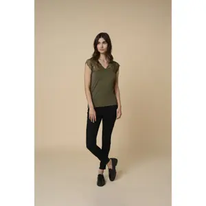 T-shirt met kant voor dames CULTURE Poppy image-2