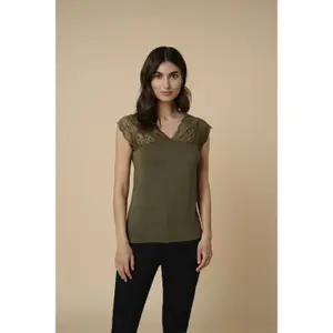 T-shirt met kant voor dames CULTURE Poppy image-1