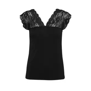 Women's lace T-shirt CULTURE Poppy image-3