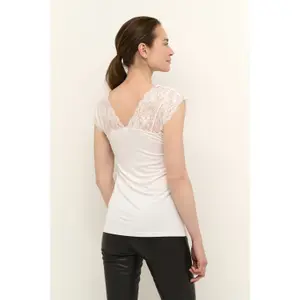 Women's lace T-shirt CULTURE Poppy image-3