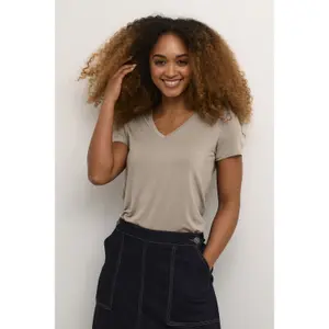 T-shirt com decote em V para mulher CULTURE Poppy image-2