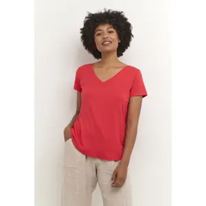 T-shirt com decote em v das mulheres CULTURE Poppy image-1