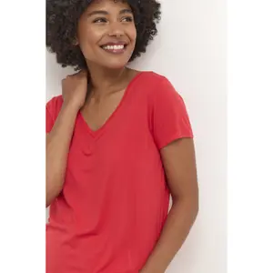 T-shirt com decote em v das mulheres CULTURE Poppy image-3