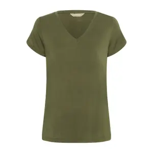 T-shirt com decote em V para mulher CULTURE Poppy image-0