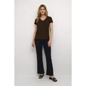 T-shirt com decote em V para mulher CULTURE Poppy image-1