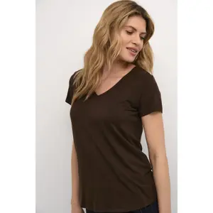 T-shirt com decote em V para mulher CULTURE Poppy image-5