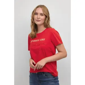 T-shirt de mulher CULTURE Amora Champagne image-1